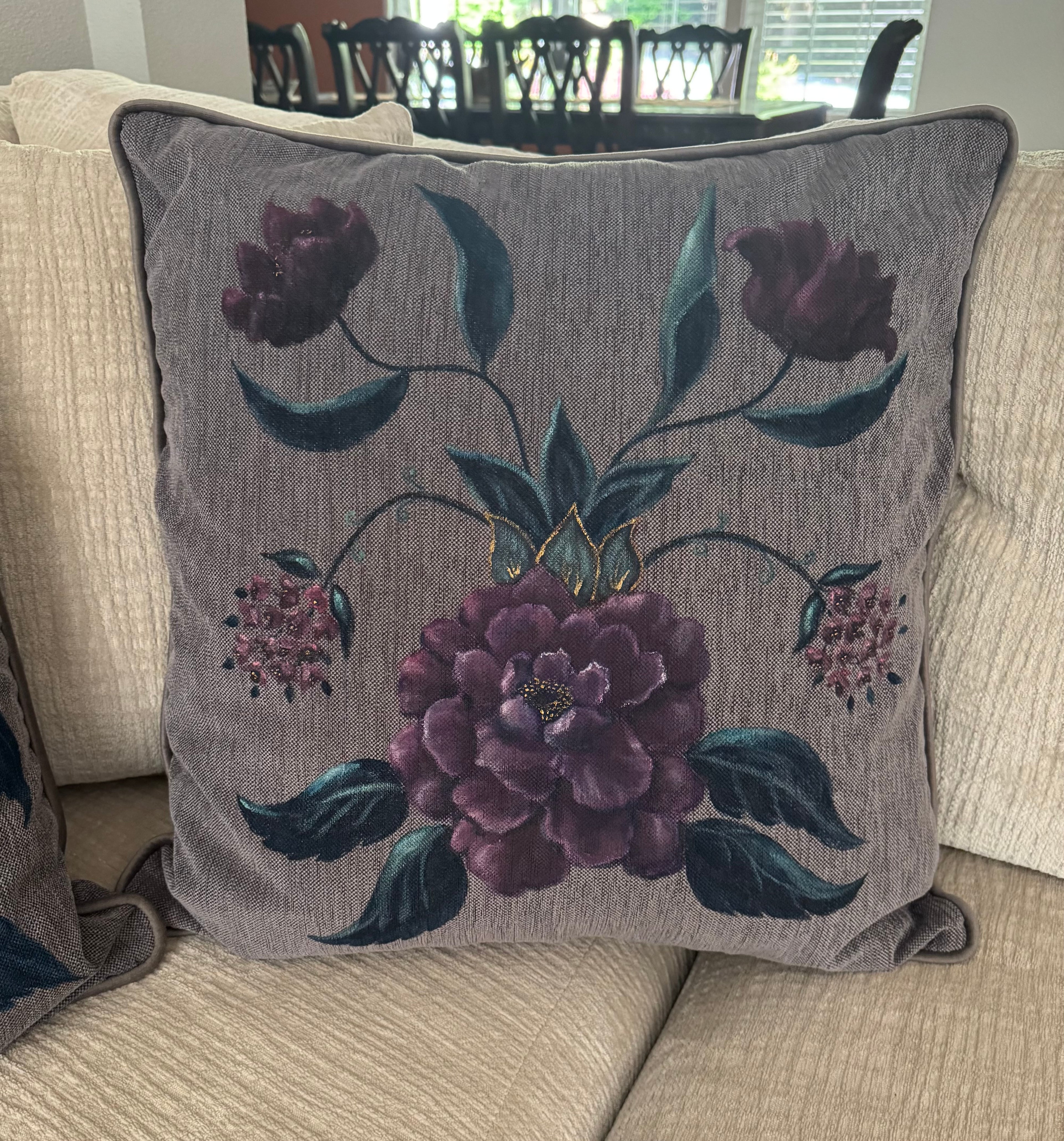 Hand painted pillow cover