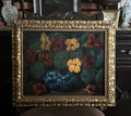 * “Nasturtiums at Dawn original painting 16x20”
* “Detail of nasturtiums flowers with dramatic lighting”
* “Framed styling example of original still life painting”