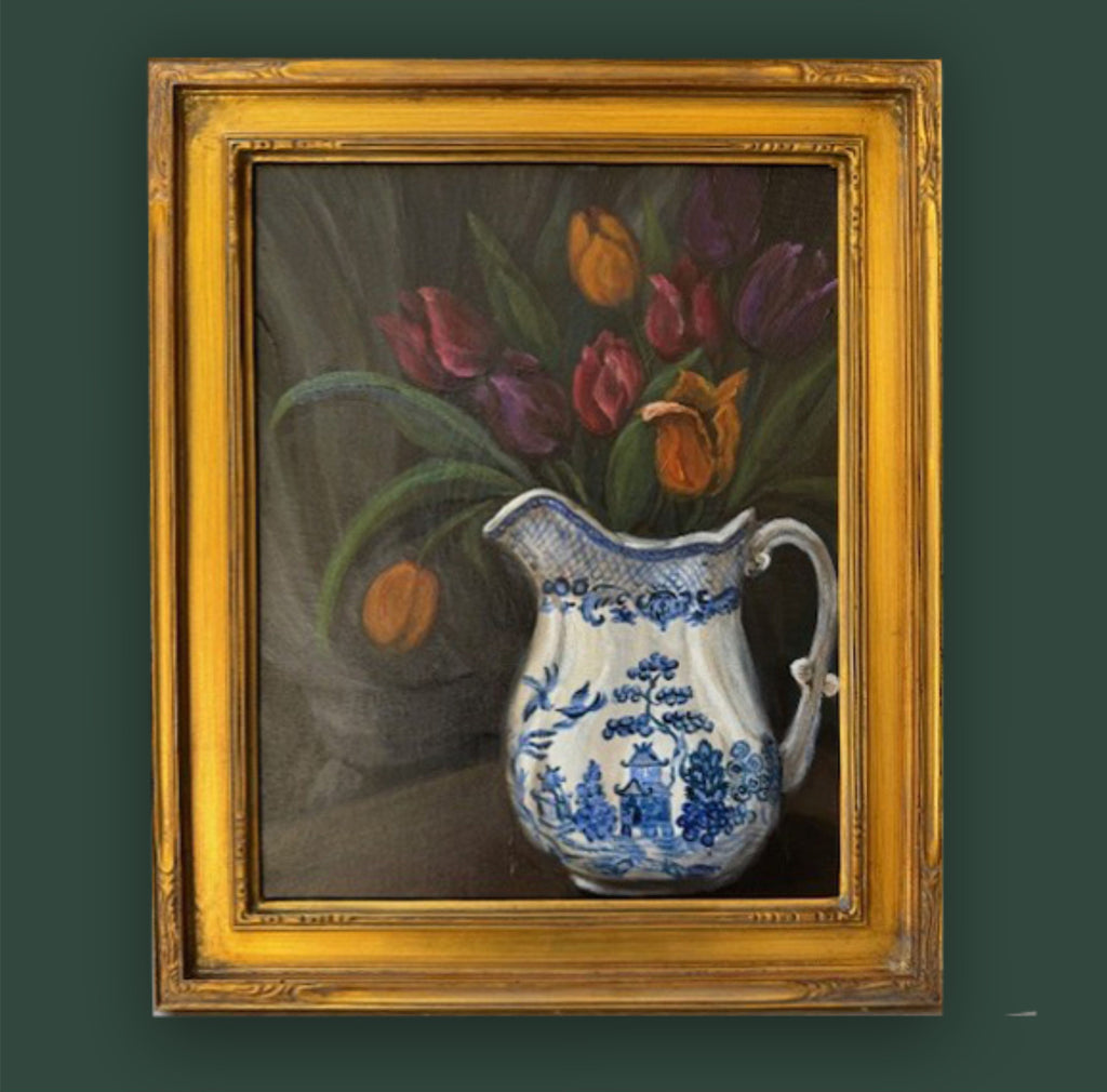 Tulips in Blue Willow