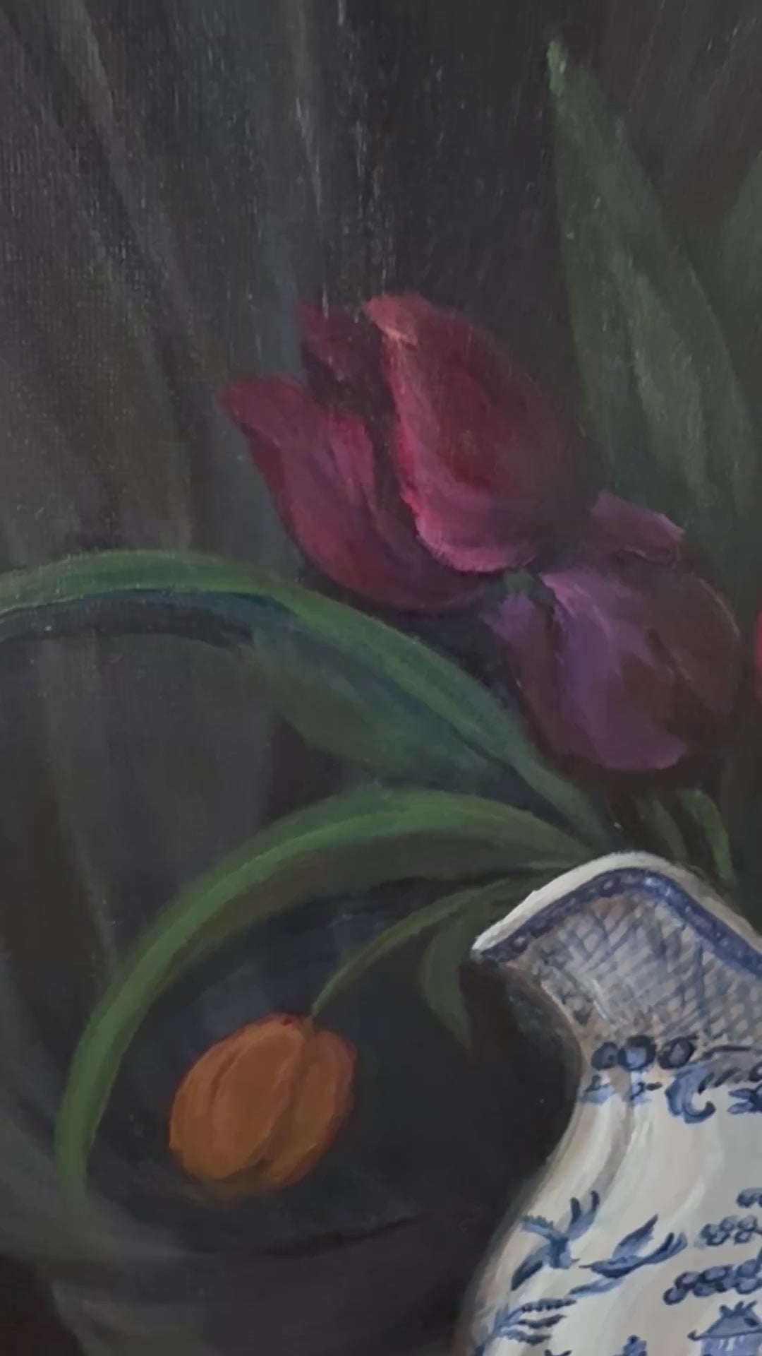 Tulips in Blue Willow